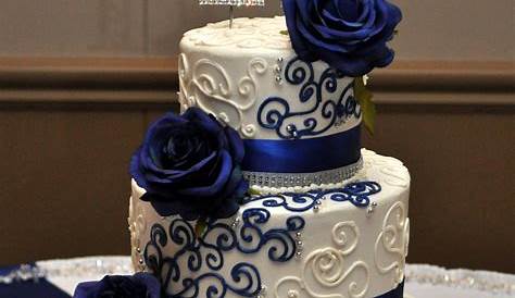 Blue And White Wedding Cake Designs Royal Elegant Simple