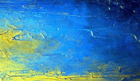 Abstract Trendy Blue and Yellow Wall Art on Canvas Large | Etsy