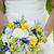 blue and yellow wedding bouquets