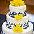 blue and yellow wedding cake ideas