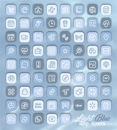 Aesthetic ios14 App Icons Baby Blue iPhone App Icons 40+ ios14 App