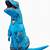 blue blow up dinosaur costume