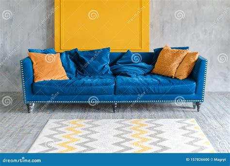 Popular Blue Couch With Orange Pillows New Ideas
