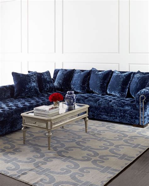  27 References Blue Crushed Velvet Sectional Sofa Update Now
