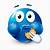 blue emoji eating cookie