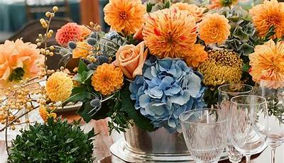 Blue Fall Centerpieces For Table Wedding