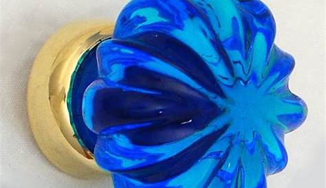 Blue Glass Cabinet Knobs 12x Diamond Shape Crystal Knob Cupboard Drawer