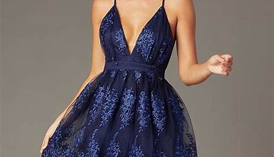 Blue Hoco Dress Fit And Flare