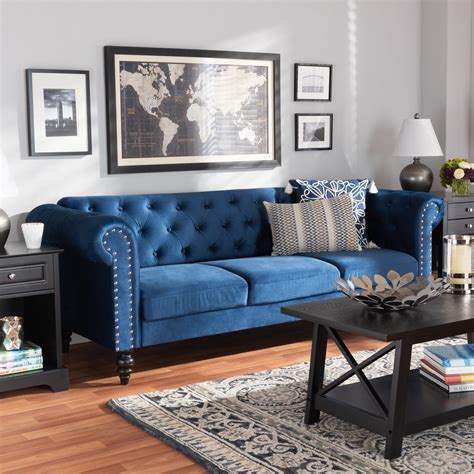 Review Of Blue Velvet Chesterfield Sofa Living Room 2023