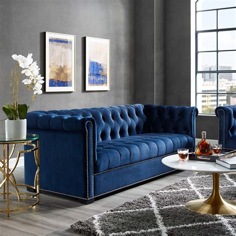 List Of Blue Velvet Sofa Set For Sale With Low Budget