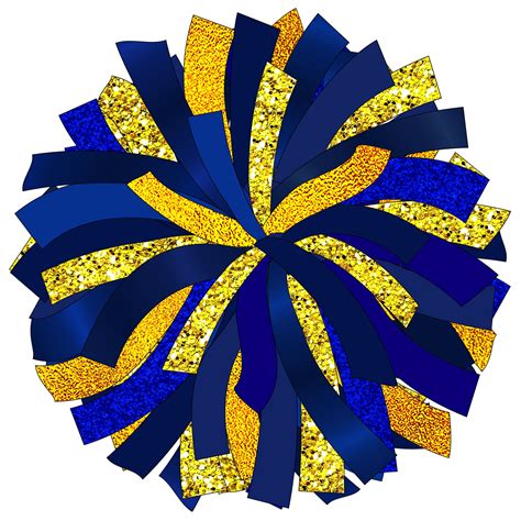 blue and gold pom poms clipart
