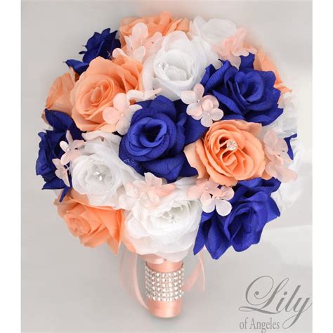 blue and peach roses