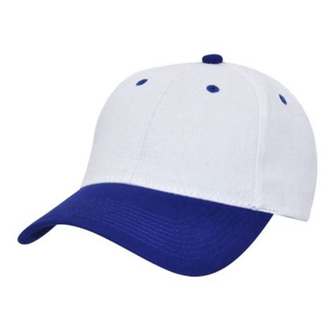 blue and white baseball cap