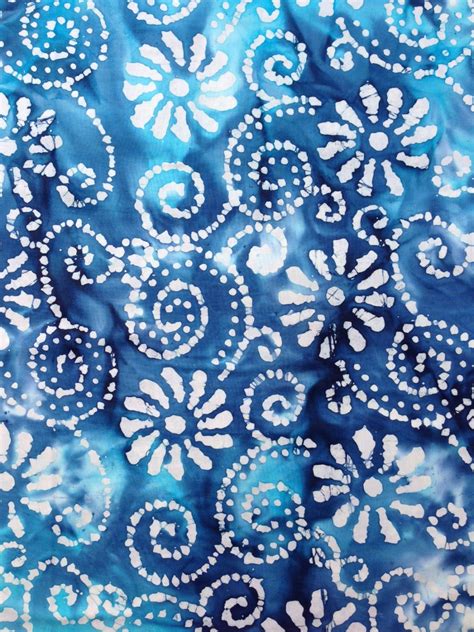blue and white batik fabric