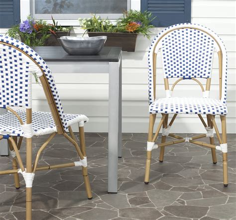 blue and white bistro set