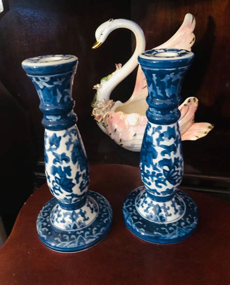 Blue And White Candlesticks