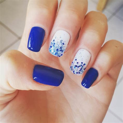 Baby Blue and White Nails Cindy's Cute Corner