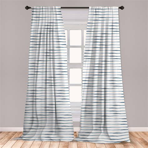 blue and white striped curtains walmart