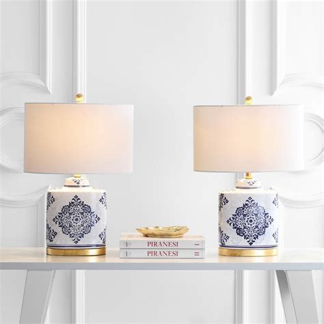 Blue And White Table Lamp Set