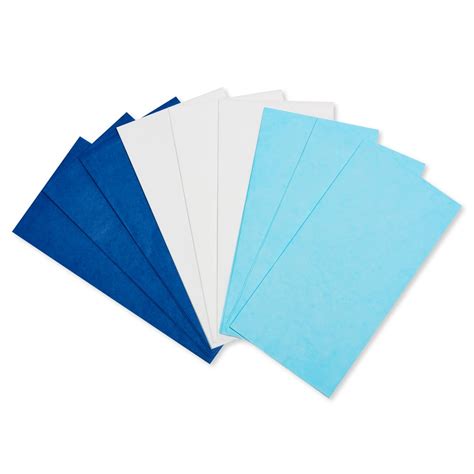 blue and white tissue paper