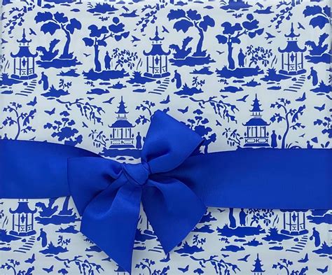 blue and white wrapping paper