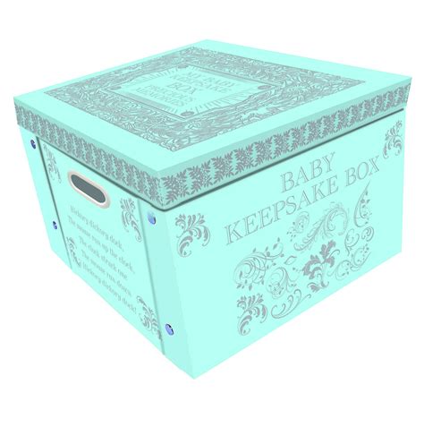 blue baby keepsake collapsible storage box