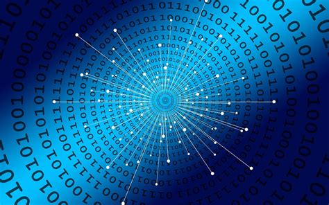 Blue Background Binary Code