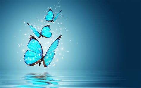 Blue Background With Butterfly