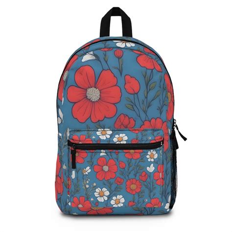 Blue Backpack Floral