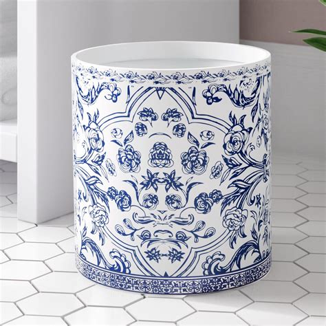 Blue Bathroom Waste Basket