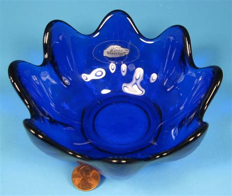 blue blenko glass bowl
