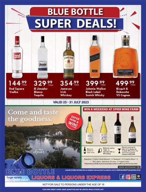 blue bottle liquor specials catalogue