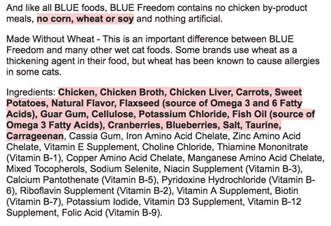 blue buffalo cat food ingredients