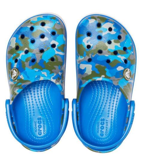 blue camo kids crocs
