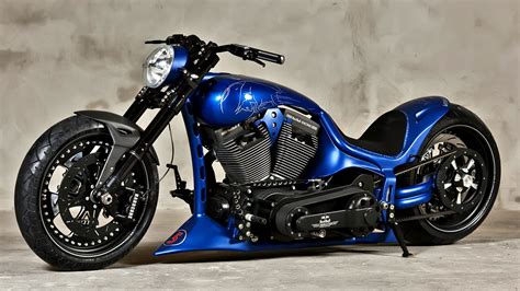 Blue Chopper Motorcycle