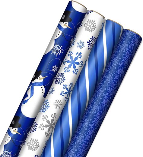 blue christmas wrapping paper uk