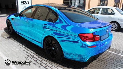 blue chrome car wrap
