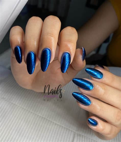Blue Chrome Nails