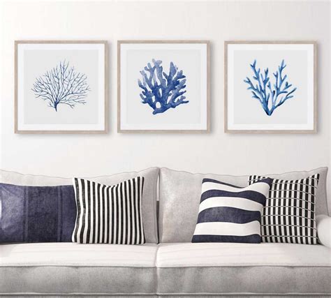 blue coral prints