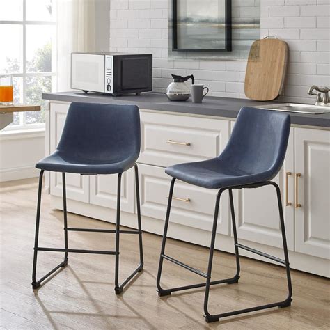 blue counter height bar stools