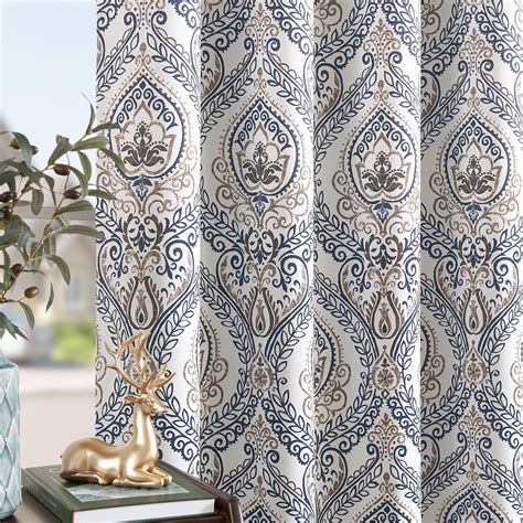 Blue Damask Drapes