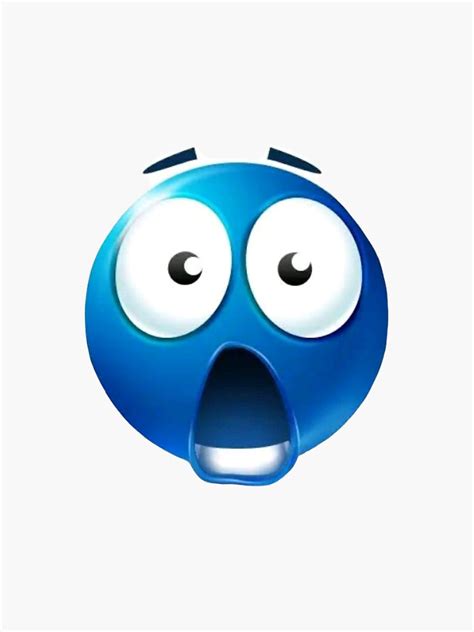 blue emoji face shocked