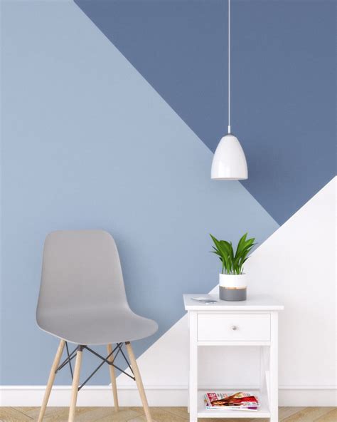 Blue Geometric Wall Design