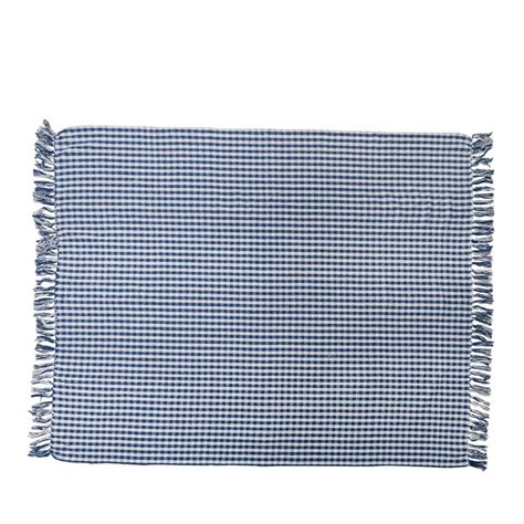 Blue Gingham Throw Blanket