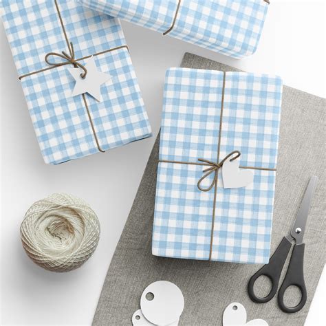 Blue Gingham Wrapping Paper