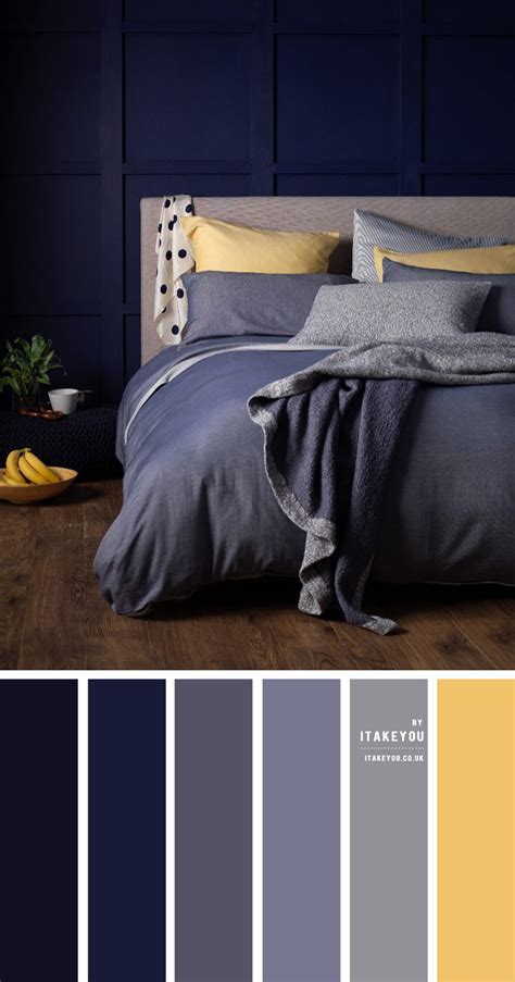 Blue Gray And Yellow Bedroom