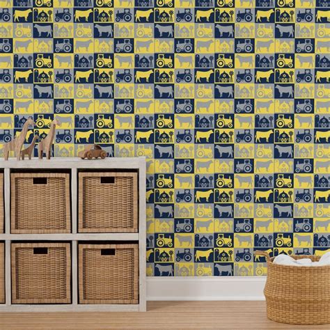 Blue Gray Yellow Wallpaper