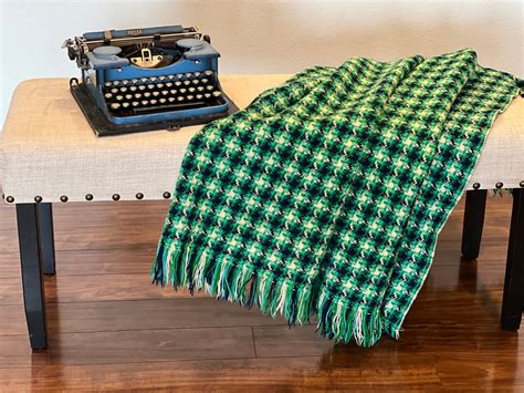 Blue Green Wool Throw