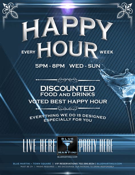 blue happy hour menu