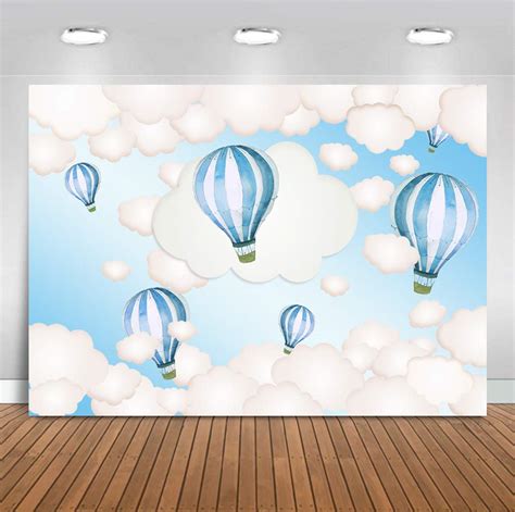 blue hot air balloon backdrop
